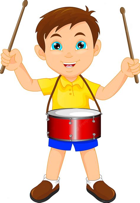 Premium Vector Boy Marching With A Drum