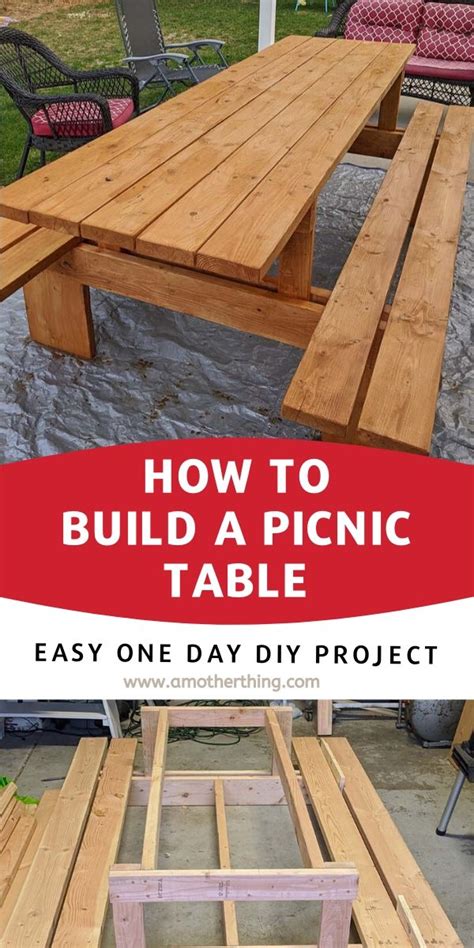 A Picnic Table Made Out Of Wooden Pallets With Text Overlay That Reads How To Build A Picnic