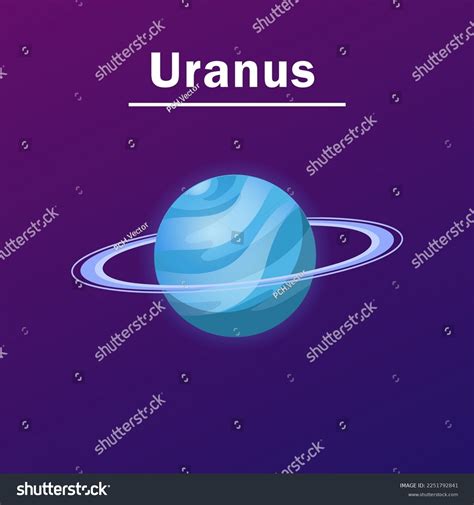 Uranus On Blue Purple Background Cartoon Stock Vector Royalty Free