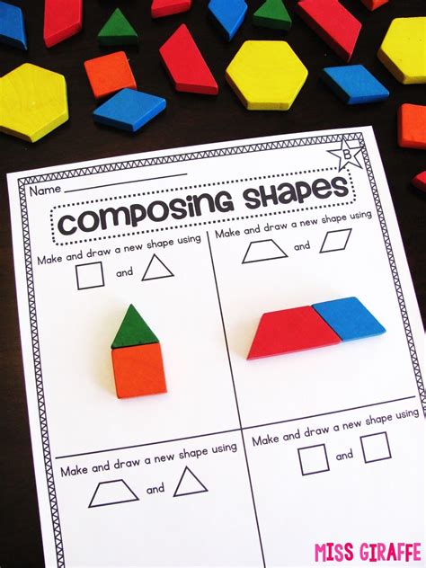 Composing Shapes In 1st Grade Shapes Kindergarten Kindergarten