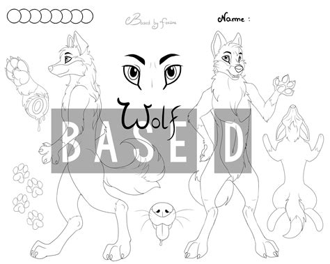 Wolf Male Furry Reference Sheet Base Etsy Uk