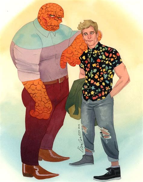 Ben Grimm And Johnny Storm By Kevin Wada Marvel Comics Superheroes Fantastic Four Human Torch