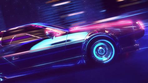 Car Neon Delorean Synthwave 720p 1980s New Retro Wave Retro