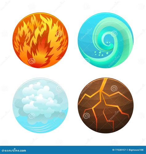 Four Element Set Vector Stock Vector Illustration Of Circle 77530157