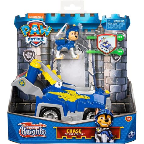 Paw Patrol Rescue Knights Chase Transforming Toy Car With Collectible