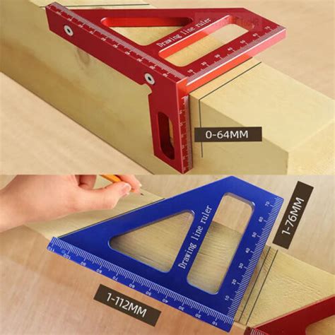 Woodworking Square Protractor Miter Triangle Ruler Measuring Tool For