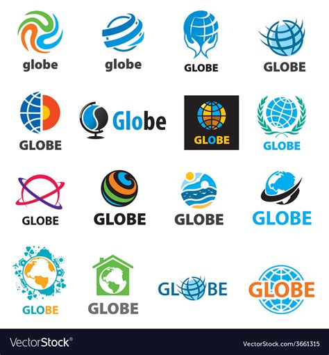 Biggest Collection Of Logos Globes Royalty Free Vector Image