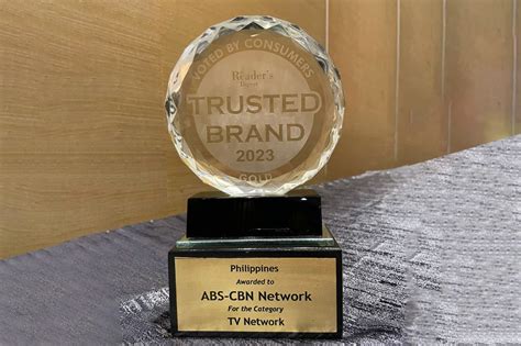 abs cbn receives reader s digest trusted brand gold award filipino news