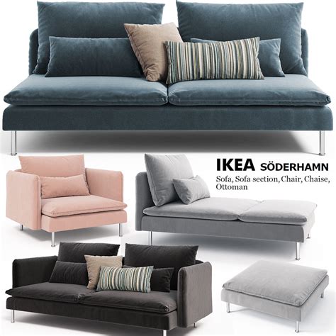 Ikea sofas are well known for not having a deep enough seat. Sofa Armchair Couch Ottoman Ikea SODERHAMN 3D | CGTrader