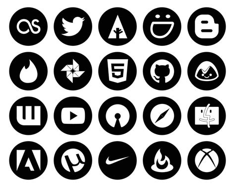 20 Social Media Icon Pack Including Finder Safari Html Open Source