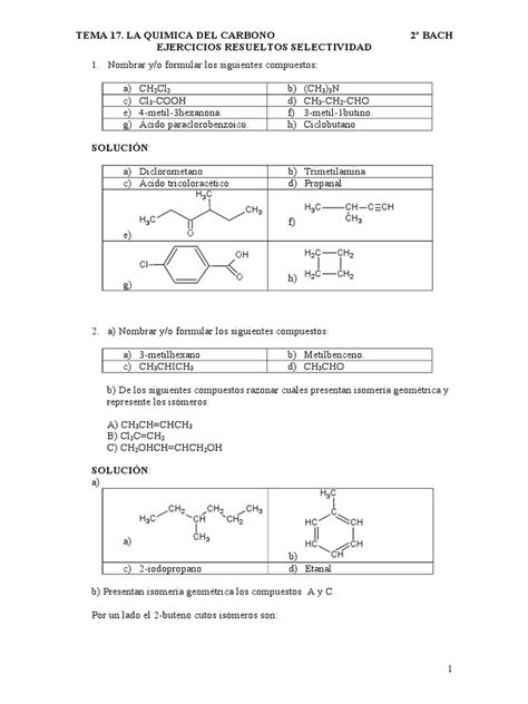 Ejercicios De Quimica Organica Ii Enlace Químico Isómero