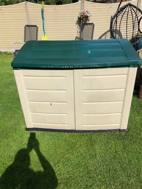 Keter Store It Out Max Outdoor Plastic Garden Storage Shed Beige Green Picclick