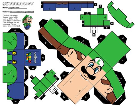 Luigi Super Mario Cubeecraft By Sugarbee908 On Deviantart