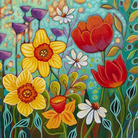 Spring Fiesta Ii Peggy Davis Mcgaw Graphics Whimsical Paintings