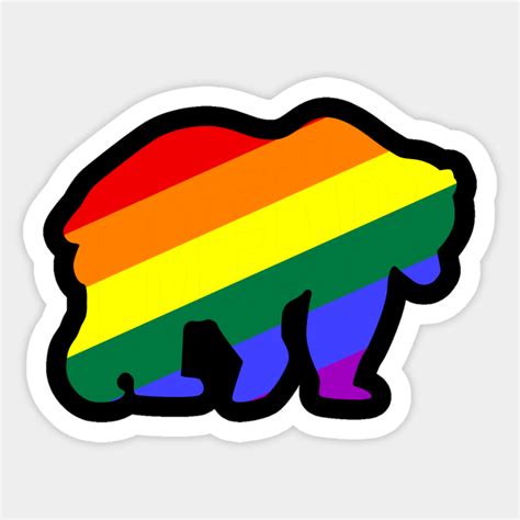 Gay Bear Pride Bears LGBT Rainbow Flag Bear Pride Sticker TeePublic