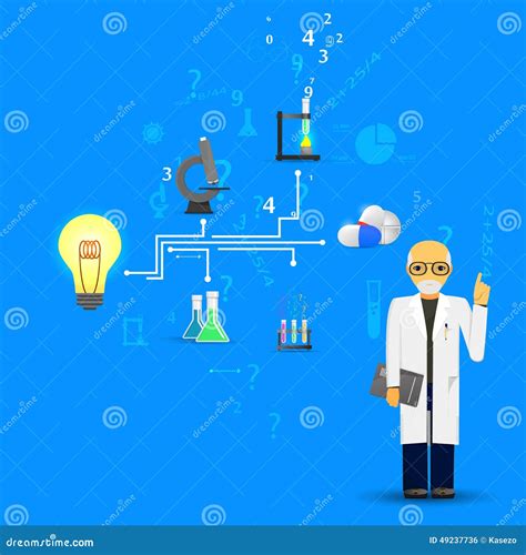 Science And Medicine Infographic On Blue Backgroundbig Idea La Stock