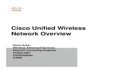 Cisco Unified Wireless Networks Overview Pdf Document