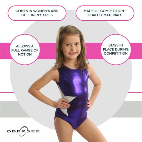 O3gl013 Obersee Gymnastics Leotard Purple Star Obersee