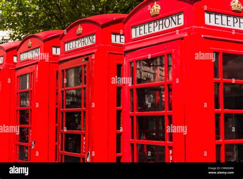 Uk London Red Telephone Booths Stock Photo Alamy