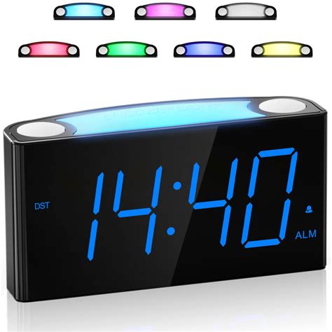 Buy Digital Alarm Clock For Bedroom 7 Color Night Light2 Usb