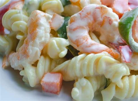 Transfer shrimp to a bowl of ice water and immerse in ice water until cold; Easy Cold Seafood Pasta Salad - Stay at Home Mum