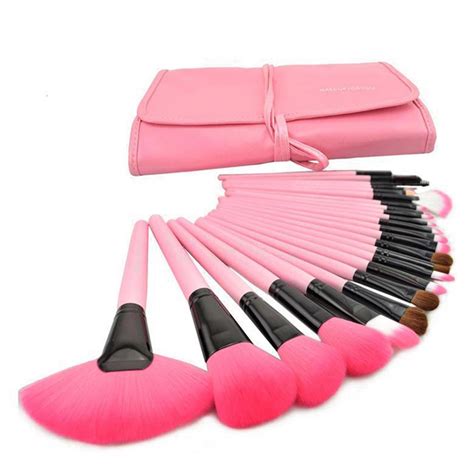 24pcs Professional Girl Pink Tone Makeup Cosmetic Brush Set Kit With