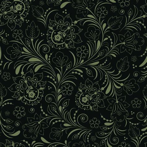 Seamless Floral Background Dark Green Free Vector Graphics All Free