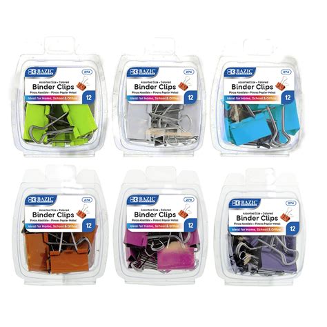 Binder Clips Asst 12pk Bahamas Office And School Supplies