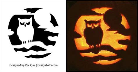 Owl Pumpkin Carving Templates