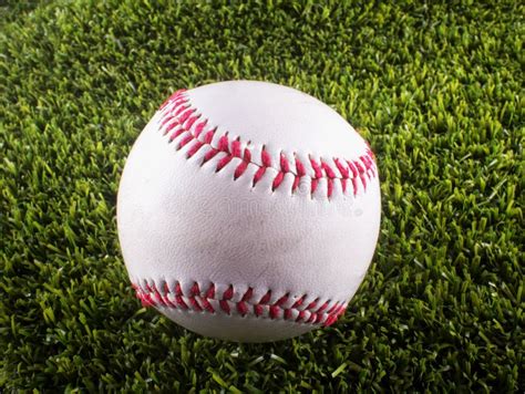 Baseball Over Young Grass Background Stock Photo Image Of Activity