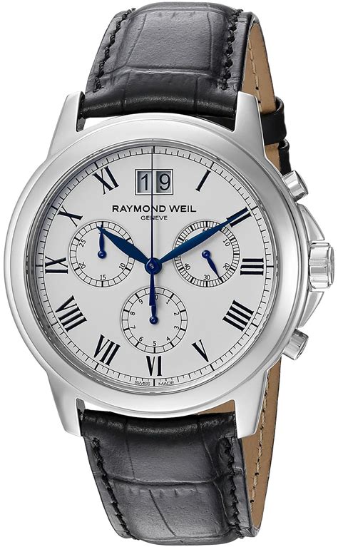 Raymond Weil Men S Stc Tradition Chronograph Black Leather Watch Ebay