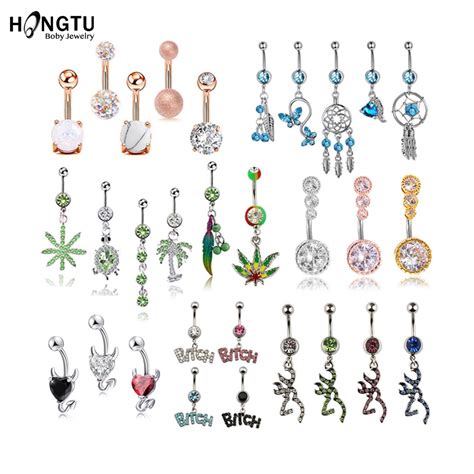 Hongtu 1pc Sexy Belly Button Rings Navel Piercing Belly Ring Barbell