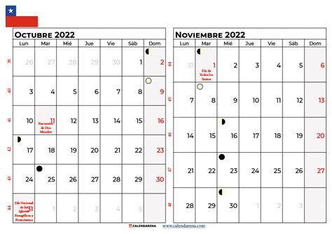 Calendario Octubre 2022 Chile Para Imprimir