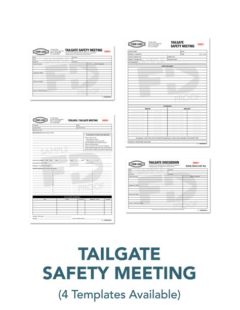 Toolbox And Tailgate Safety Meeting Forms Customizable Templates