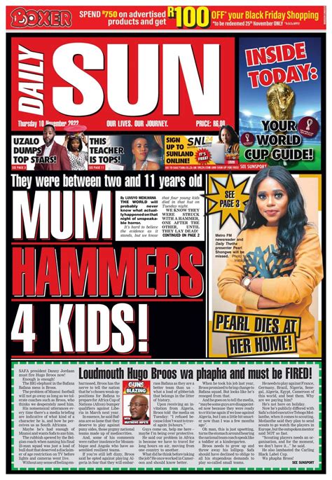 Daily Sun November 10 2022 Newspaper Get Your Digital Subscription
