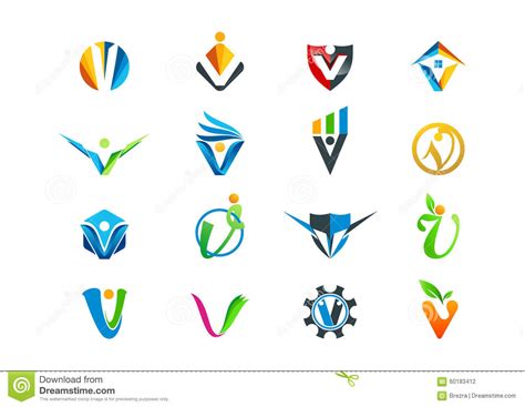 Letter V Concept Logo Design Stock Vector Image 60183412