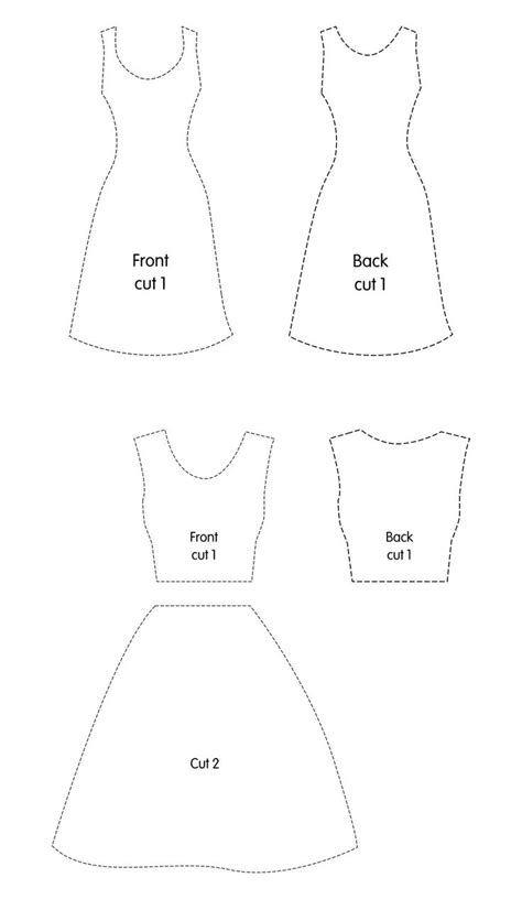 the front and back views of a dress with measurementss for each piece on it
