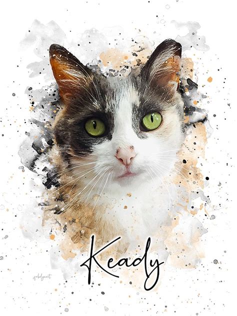 Custom Cat Painting Personalized T For Cat Lovers Calico Cat Art