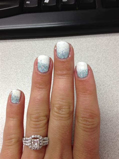 See more ideas about blue nails, beautiful nails, nails. One of my favorites! White shellac with disco /light.baby ...