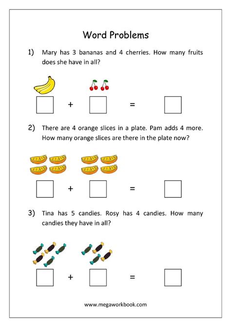 The worksheets support any first grade math program, but go especially well with ixl's 1st grade math curriculum. Free Math Worksheets - Word Problems For Addition and ...