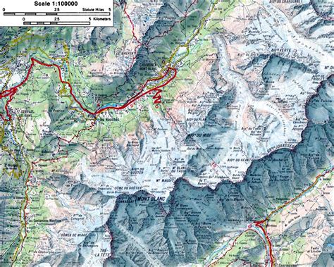 Mont Blanc Topographic Map Chamonix France Mappery