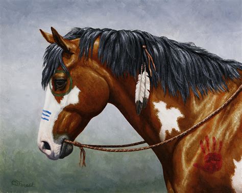 Bay Native American War Horse Painting By Crista Forest Pixels