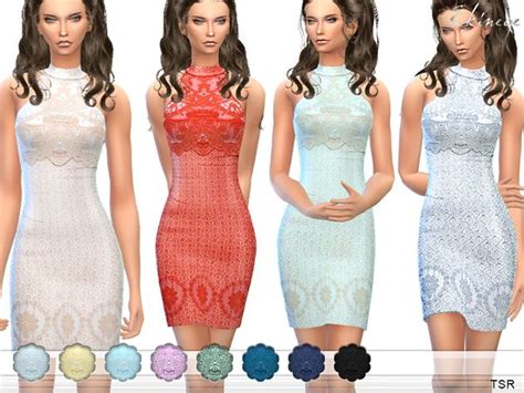 Lace Overlay Mini Dress By Ekinege At Tsr Sims 4 Updates