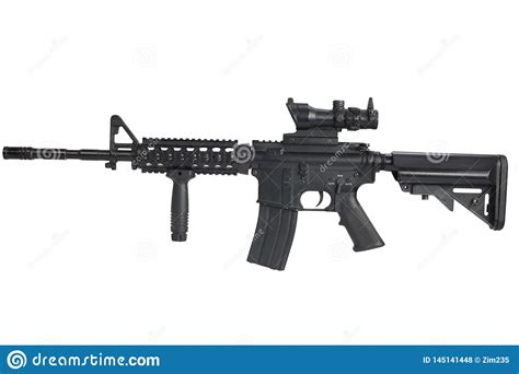 M4 Assault Rifle Isolated Stock Photo Image Of Machine 145141448
