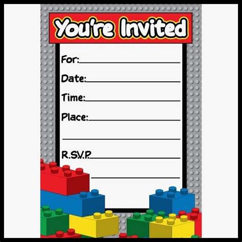 20 Best Lego Birthday Invitations Templates Free And Printable