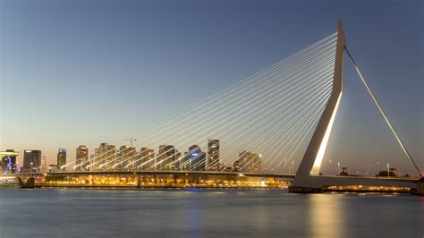 Wallpaper Id 1177393 Dusk Rotterdam Sky Cable Stayed Bridge