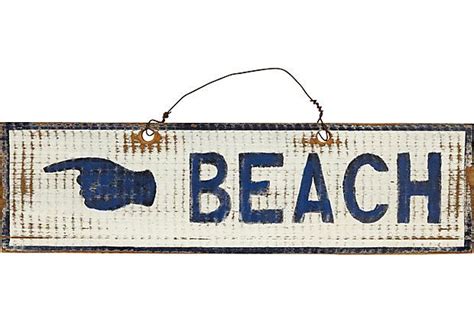 Beach Sign Flynn Kuhnert And Peter Iacono One Kings Lane Vintage