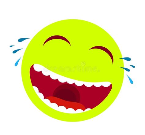 Laughing Smiley Emoticon Vector Cartoon Happy Face With Laughing Mouth