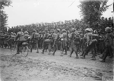 Troops Of The Australian Army Returning From The Trenches Near Contay