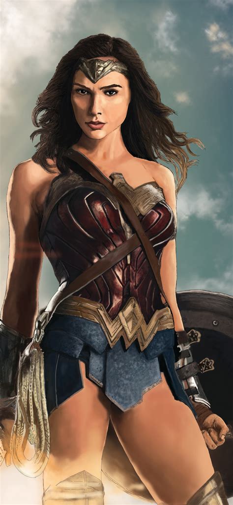 1242x2688 wonder woman digital artworks iphone xs max hd 4k wallpapers images backgrounds